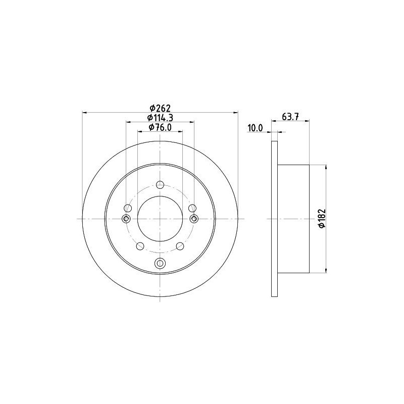 Disco freno asse posteriore - HELLA BRAKE