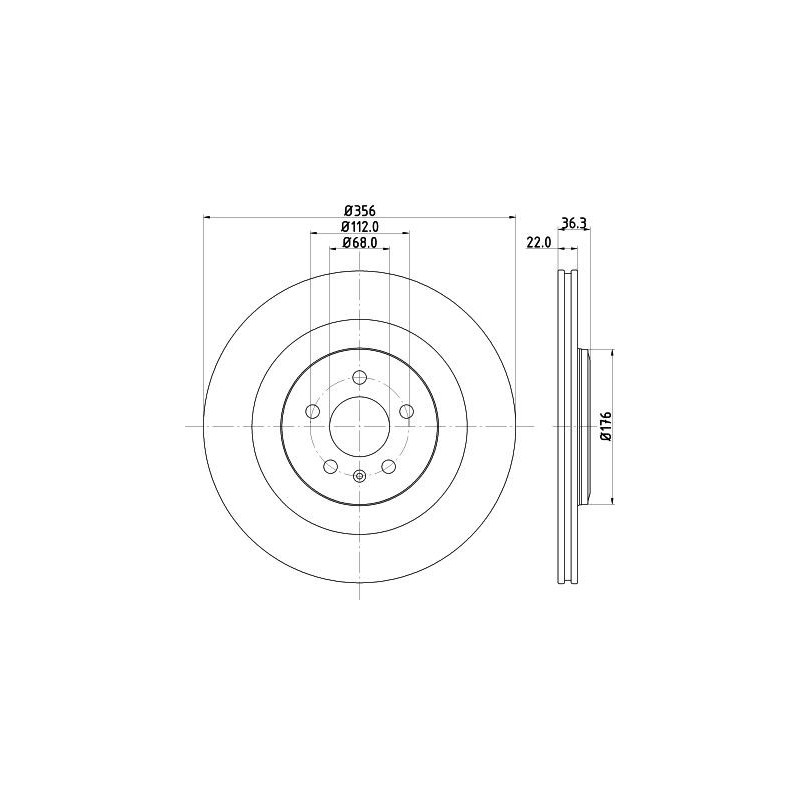 Disco freno asse posteriore - HELLA BRAKE