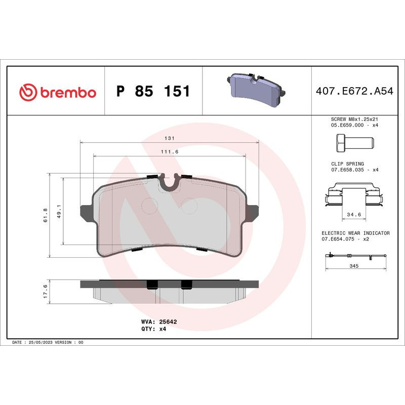 Pastiglie freno asse posteriore - BREMBO