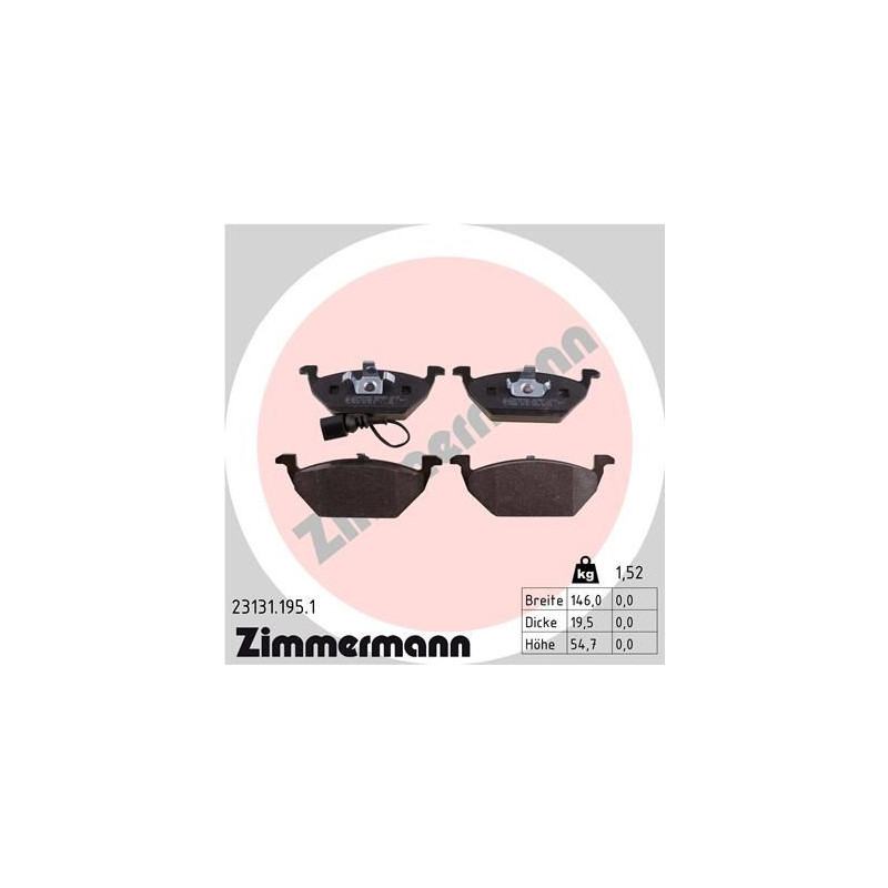 Pastiglie freno asse anteriore - ZIMMERMANN