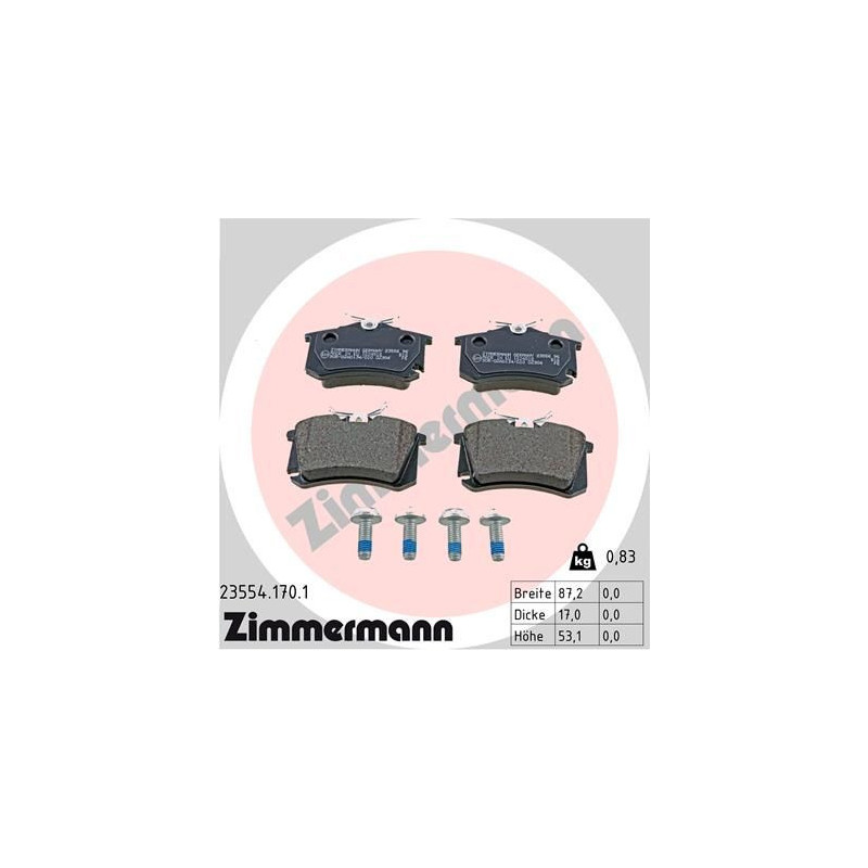 Pastiglie freno asse posteriore - ZIMMERMANN