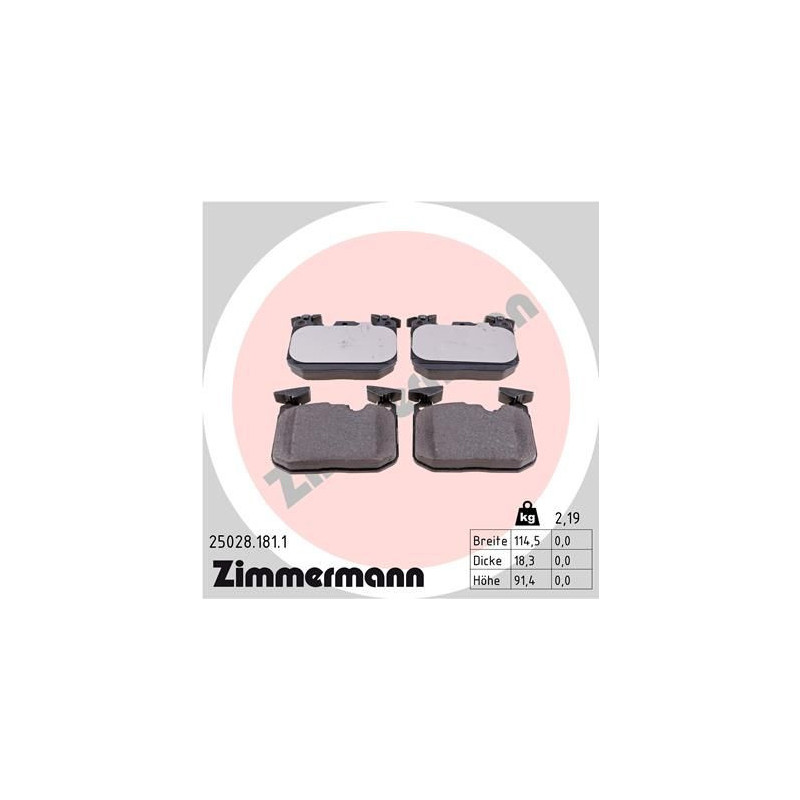 Pastiglie freno asse anteriore - ZIMMERMANN