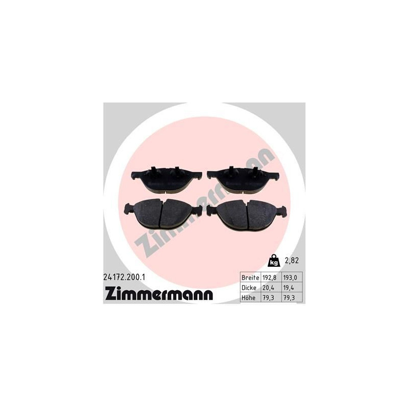 Pastiglie freno asse anteriore - ZIMMERMANN