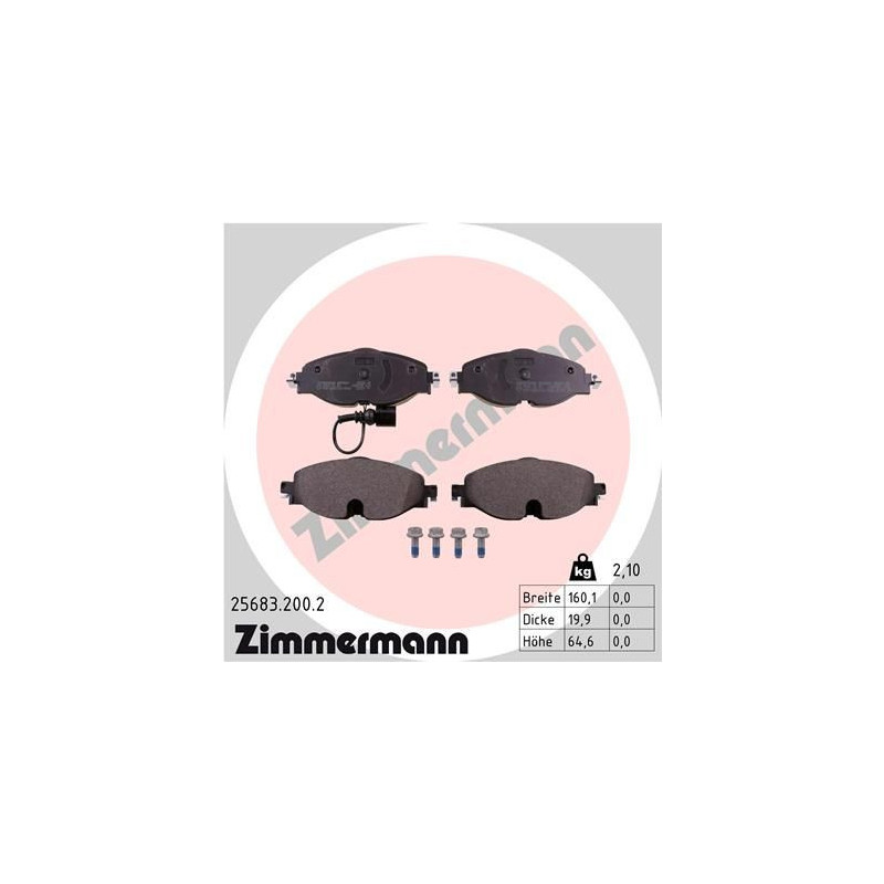 Pastiglie freno asse anteriore - ZIMMERMANN