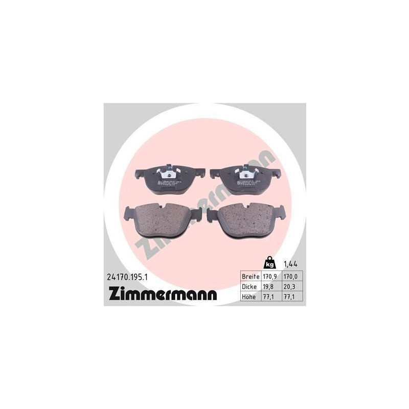 Pastiglie freno asse anteriore - ZIMMERMANN