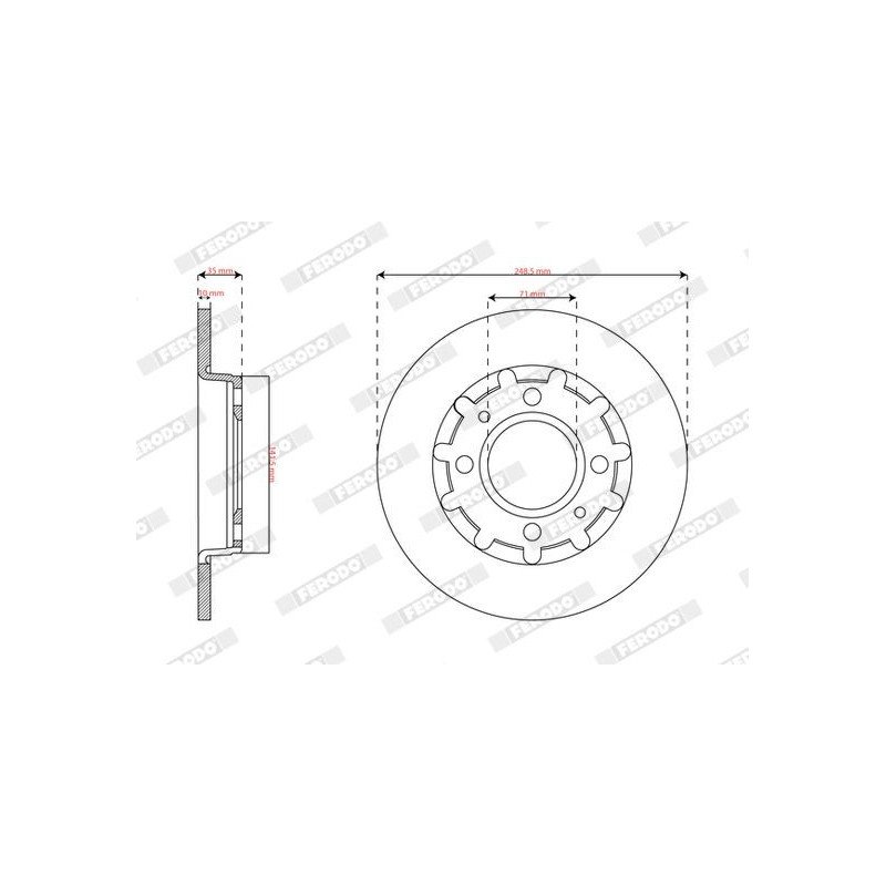 Disco freno asse posteriore - FERODO
