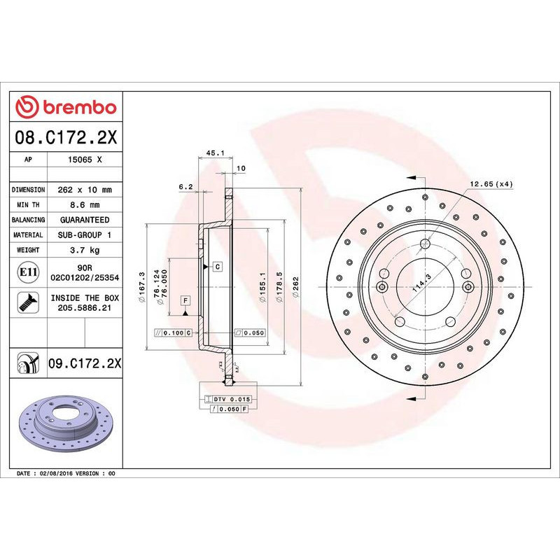 Disco freno asse posteriore - BREMBO