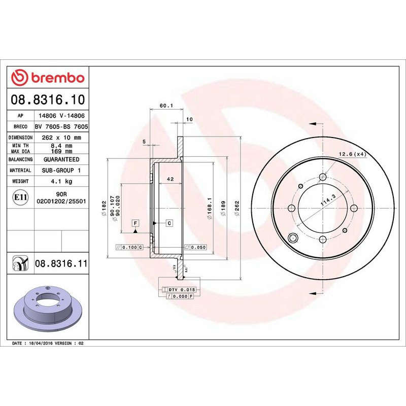 Disco freno asse posteriore - BREMBO