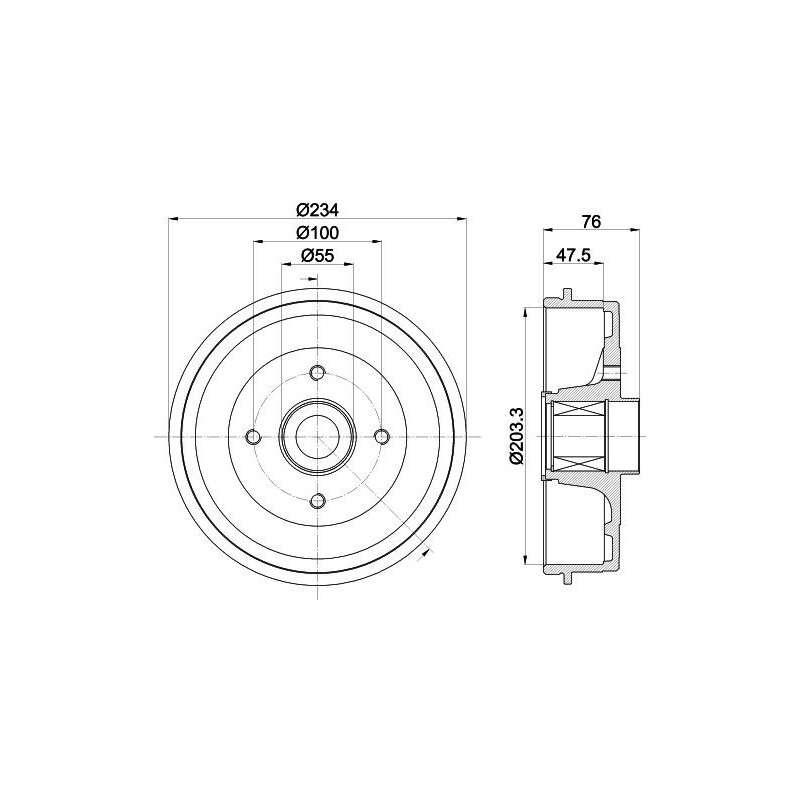 Tamburo freno - HELLA BRAKE