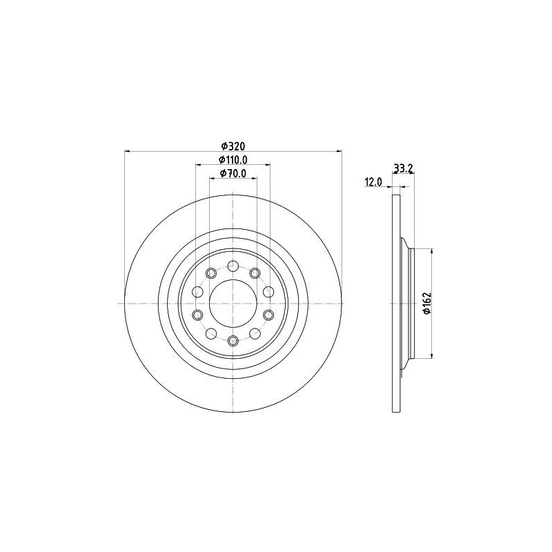 Disco freno asse posteriore - HELLA BRAKE