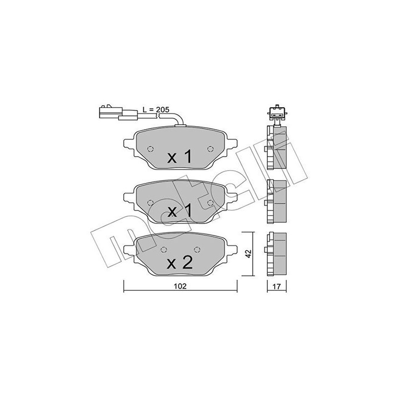 Pastiglie freno asse posteriore - METELLI