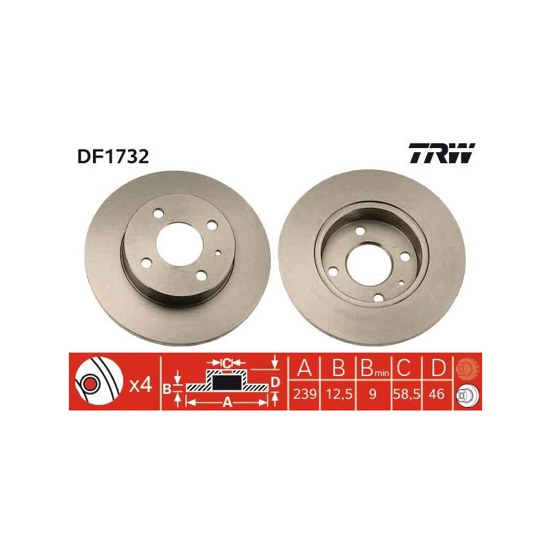 Disco freno asse anteriore - TRW