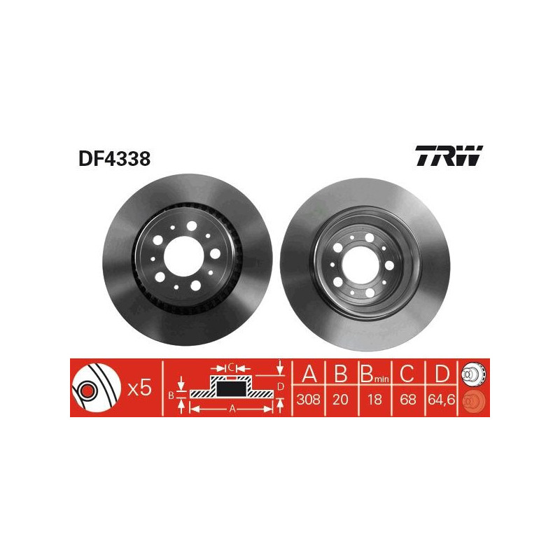 Disco freno asse posteriore - TRW