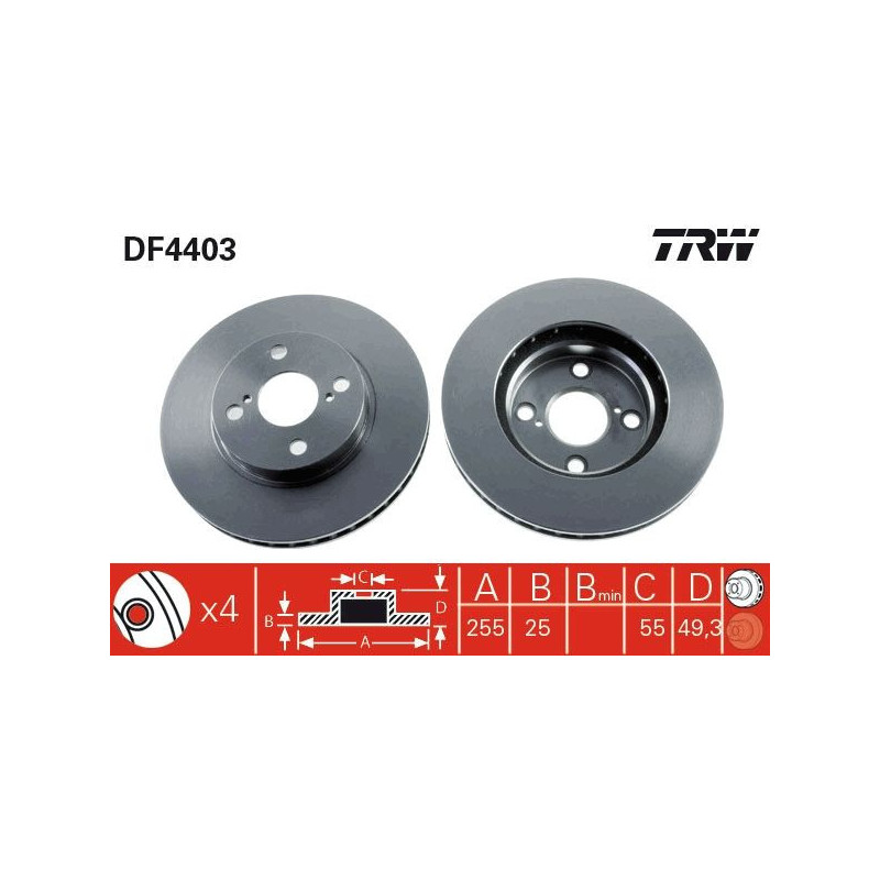 Disco freno asse anteriore - TRW