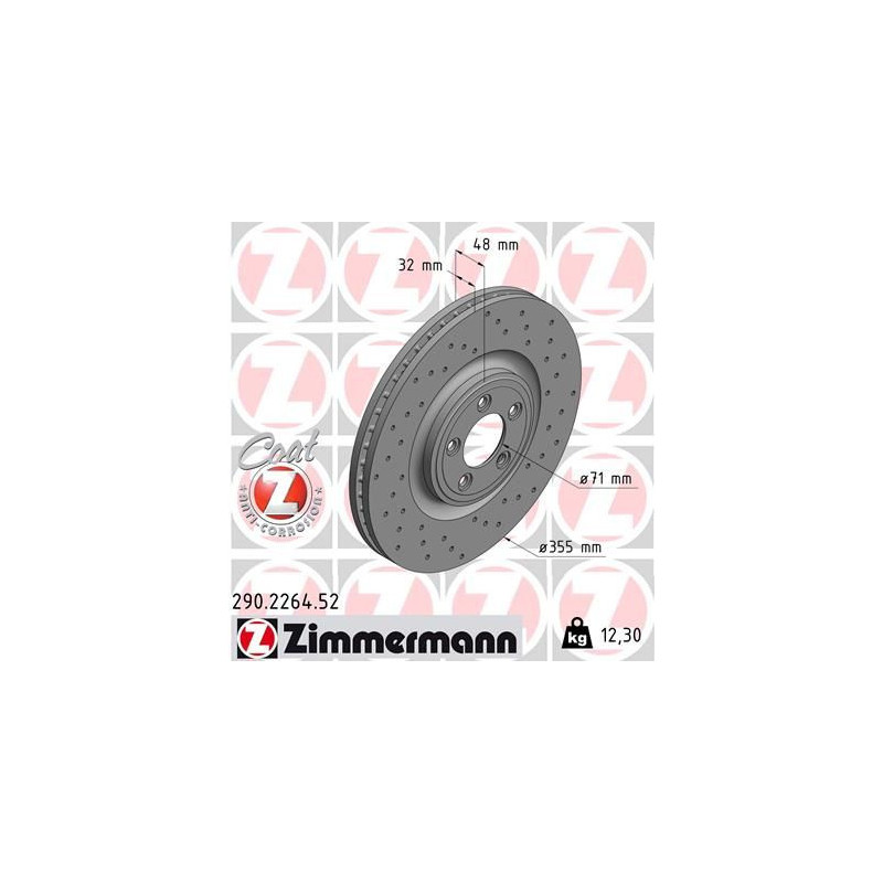Disco freno asse anteriore - ZIMMERMANN