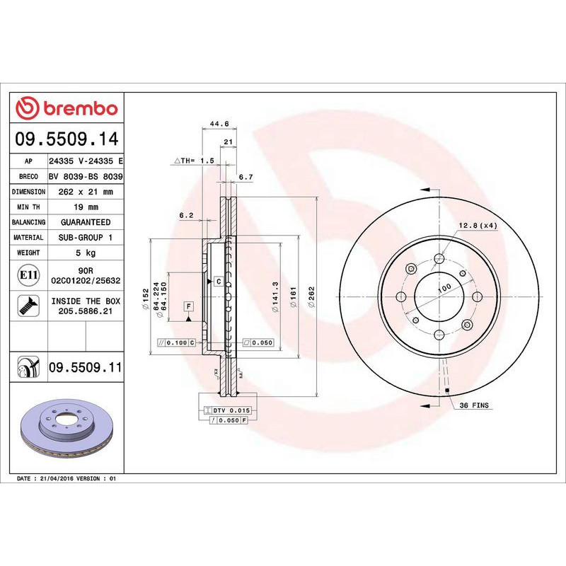 Disco freno asse anteriore - BREMBO