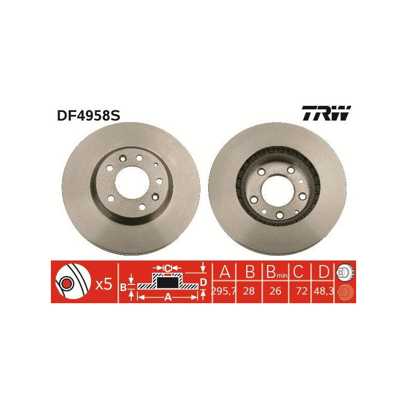 Disco freno asse anteriore - TRW