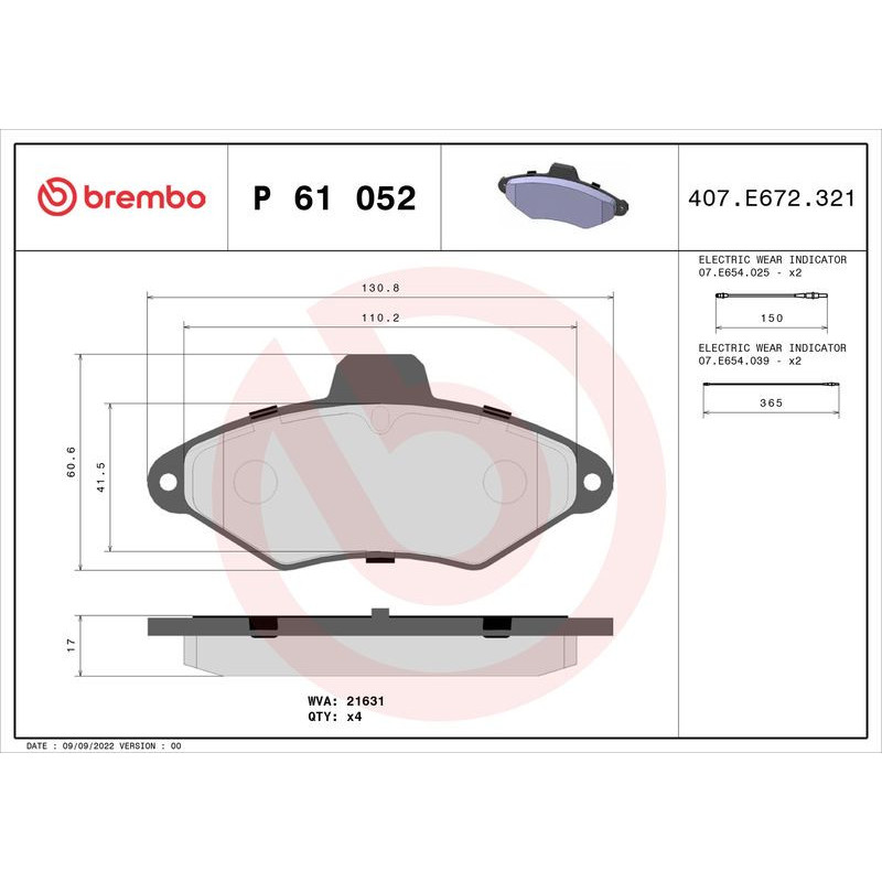 Pastiglie freno asse anteriore - BREMBO