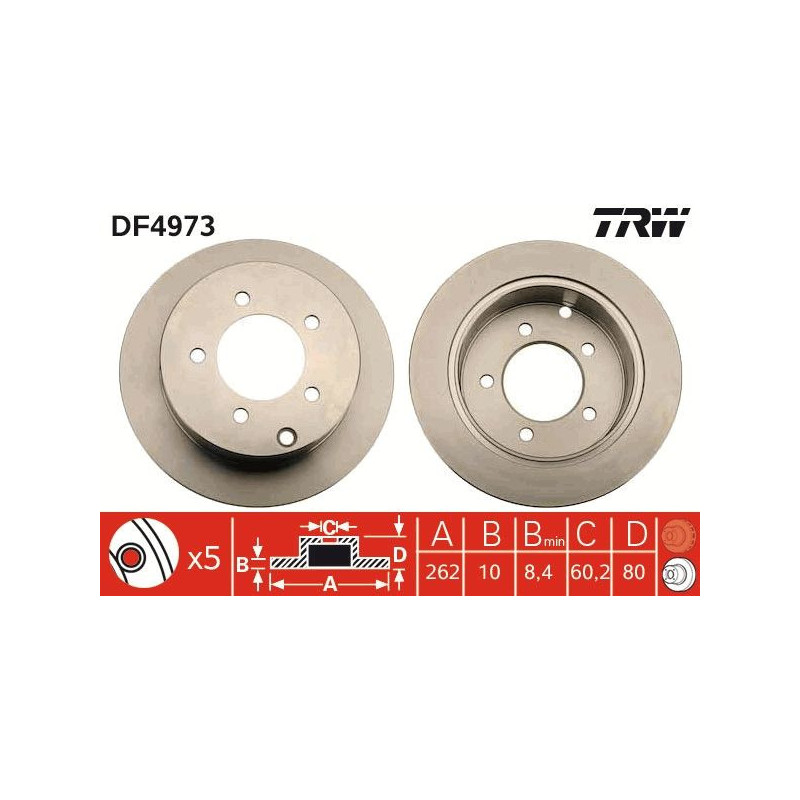 Disco freno asse posteriore - TRW