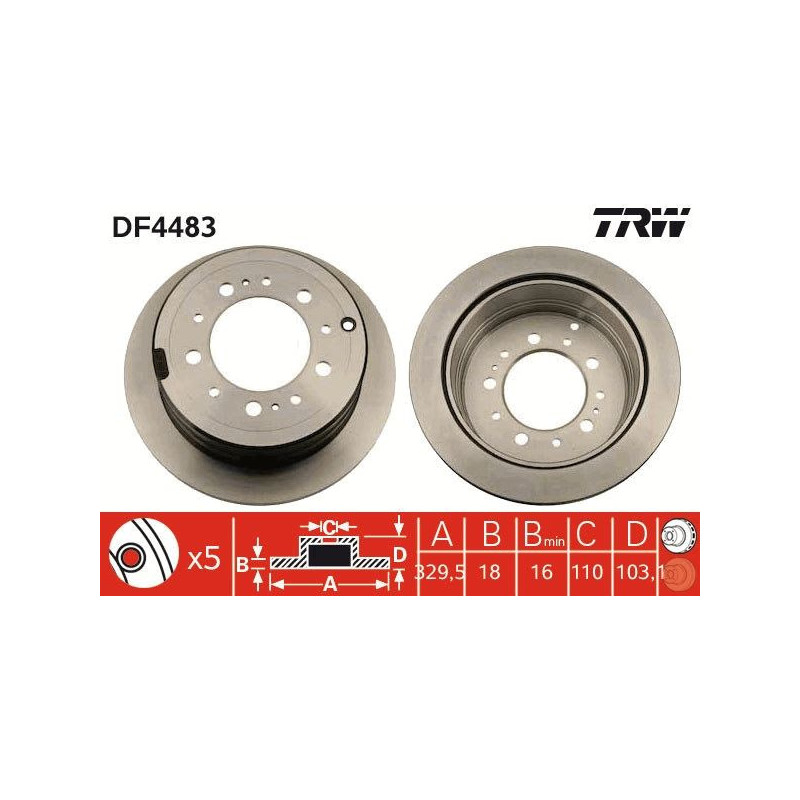 Disco freno asse posteriore - TRW