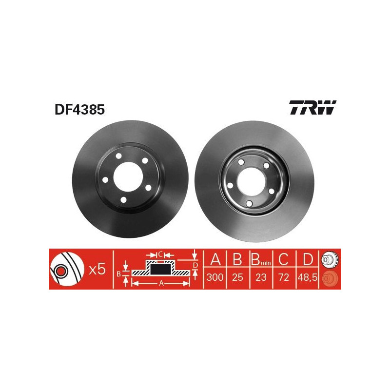 Disco freno asse anteriore - TRW