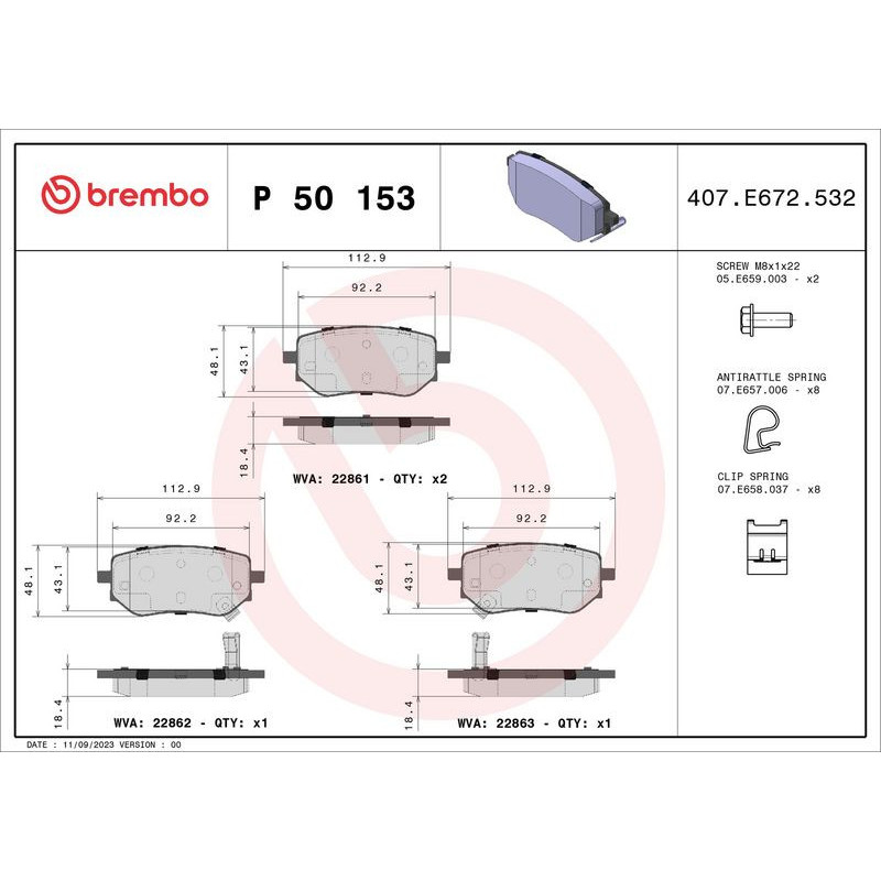 Pastiglie freno asse posteriore - BREMBO
