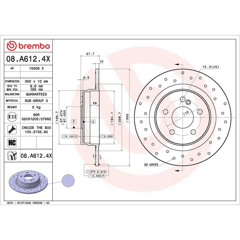 Disco freno asse posteriore - BREMBO