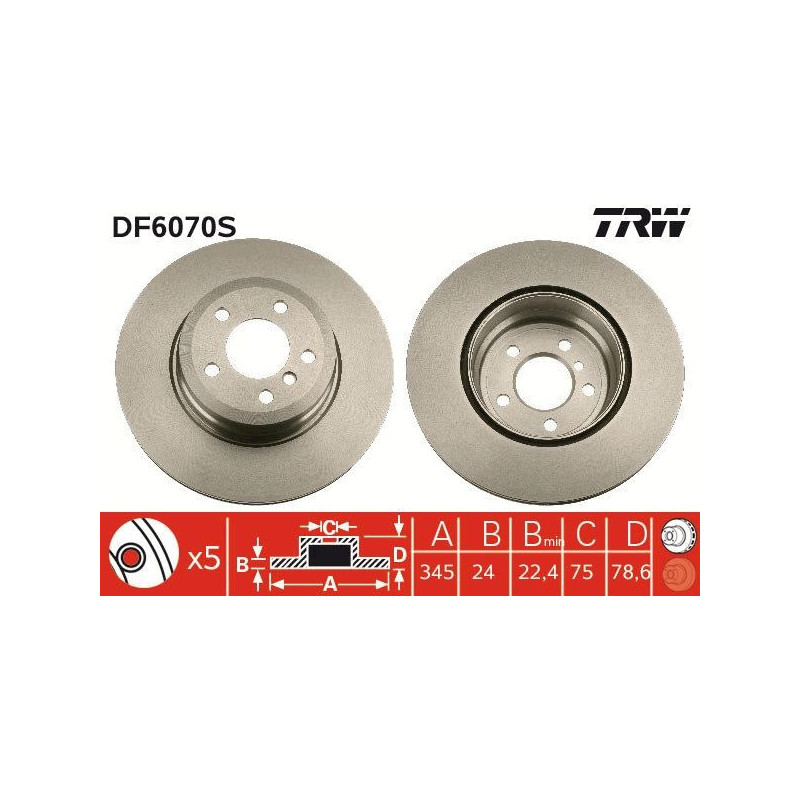 Disco freno asse posteriore - TRW