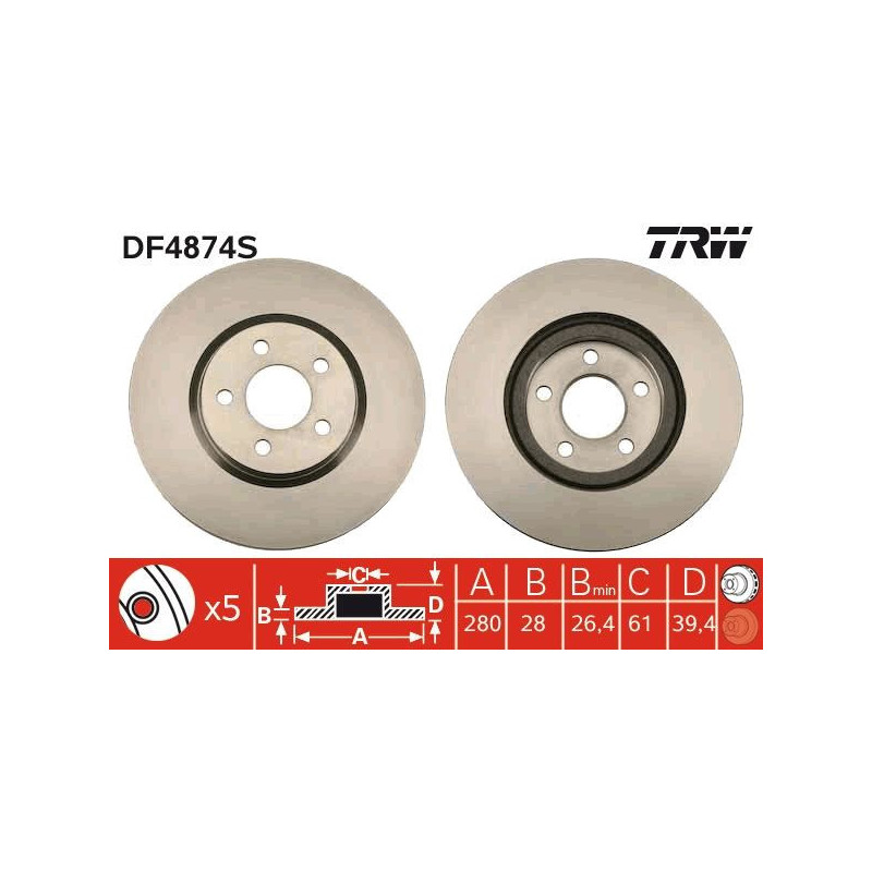 Disco freno asse anteriore - TRW