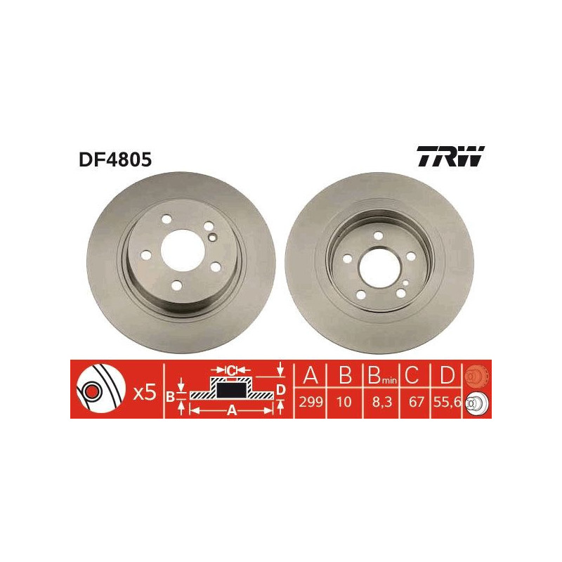 Disco freno asse posteriore - TRW