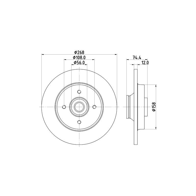 Disco freno asse posteriore - HELLA