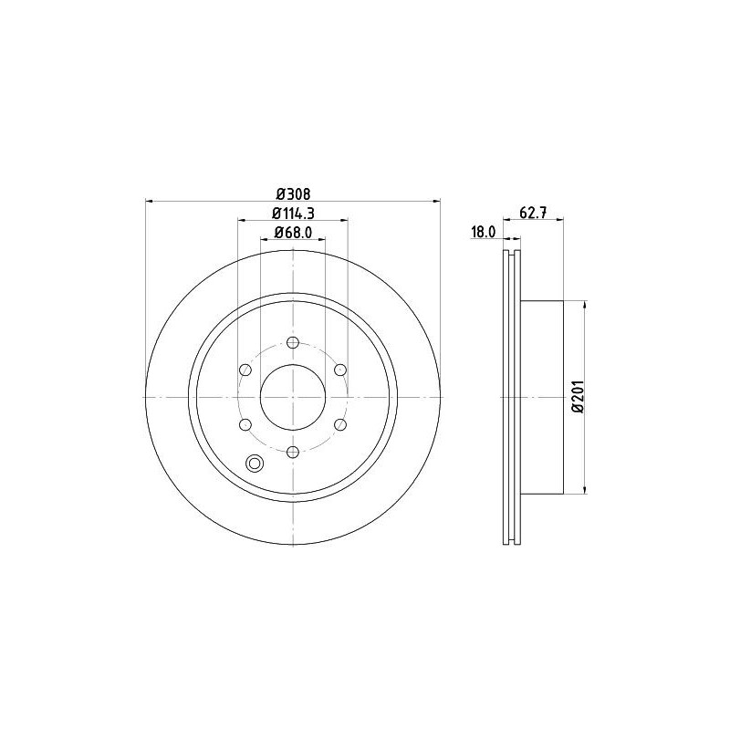 Disco freno asse posteriore - HELLA