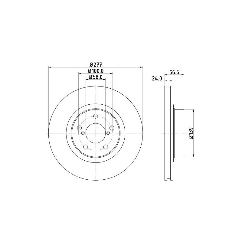 Disco freno asse anteriore - HELLA