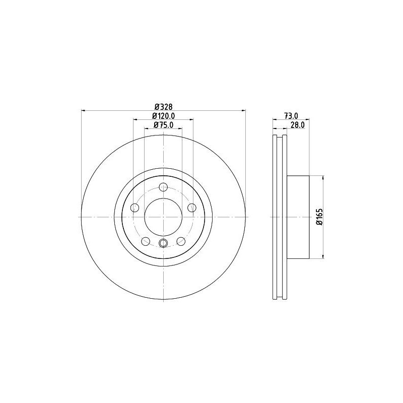 Disco freno asse anteriore - HELLA