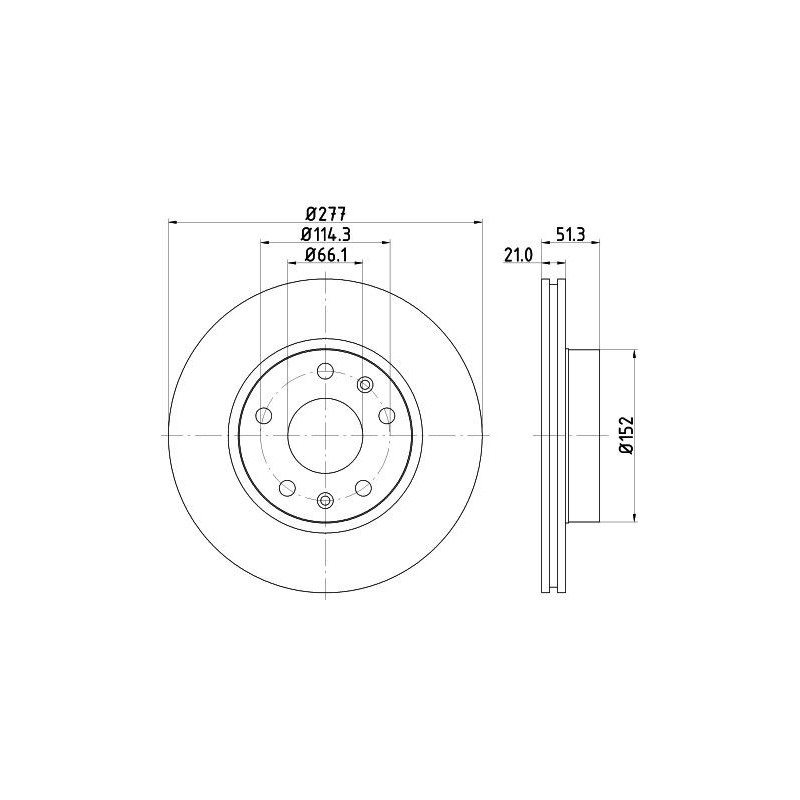 Disco freno asse anteriore - HELLA