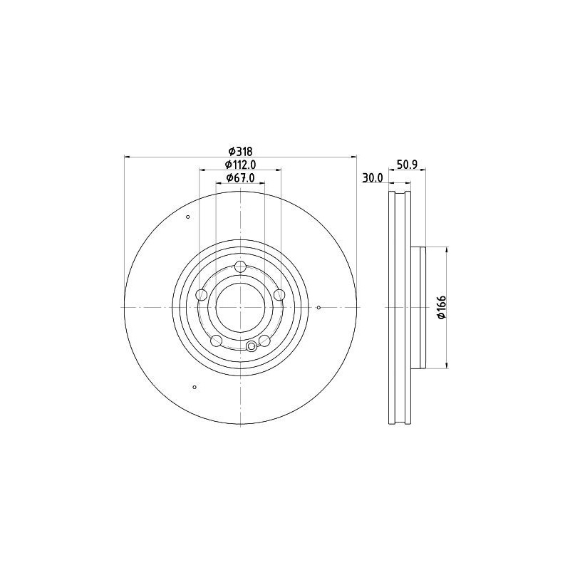 Disco freno asse anteriore - HELLA