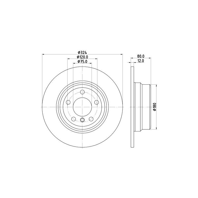 Disco freno asse posteriore - HELLA