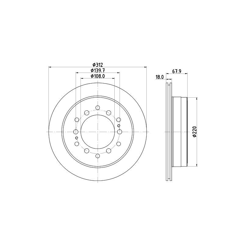 Disco freno asse posteriore - HELLA