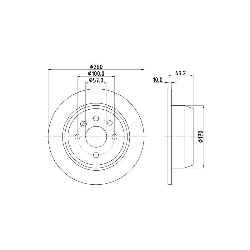 Disco freno asse posteriore - HELLA