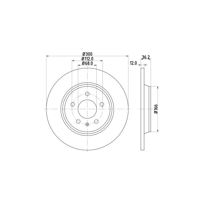 Disco freno asse posteriore - HELLA