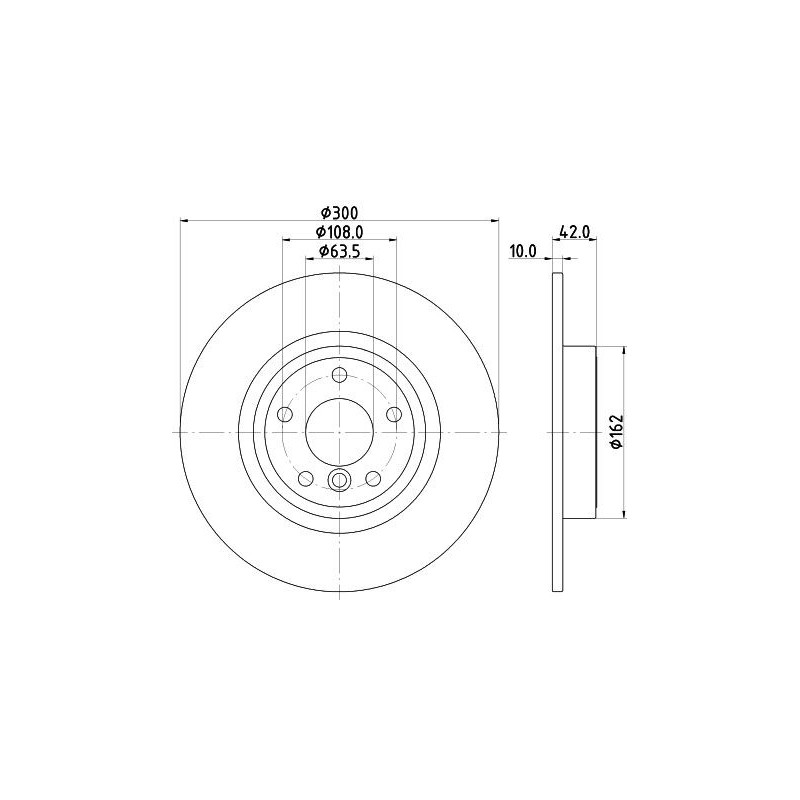 Disco freno asse posteriore - HELLA