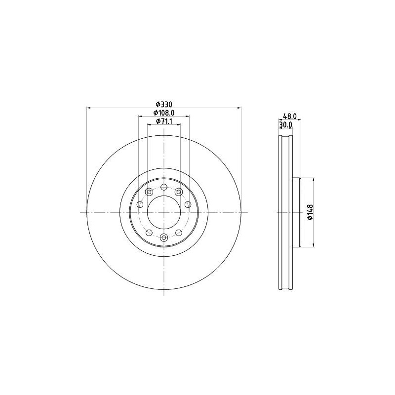 Disco freno asse anteriore - HELLA