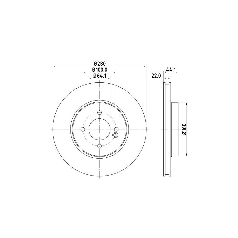 Disco freno asse anteriore - HELLA