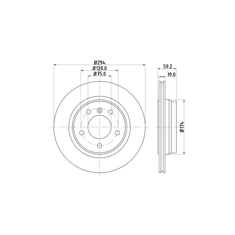 Disco freno asse posteriore - HELLA