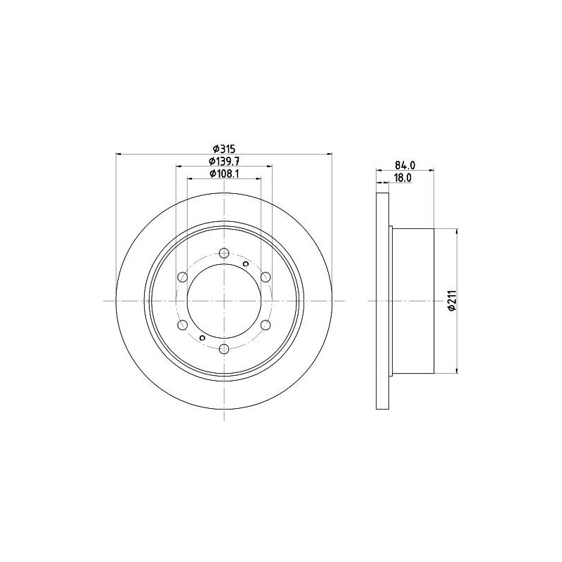 Disco freno asse posteriore - HELLA
