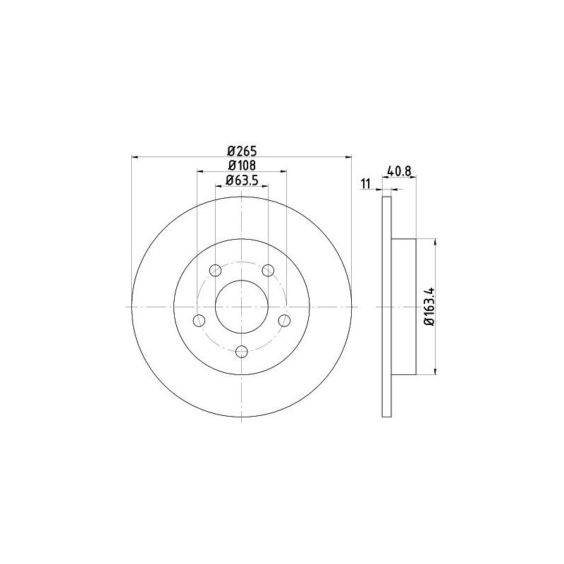 Disco freno asse posteriore - HELLA