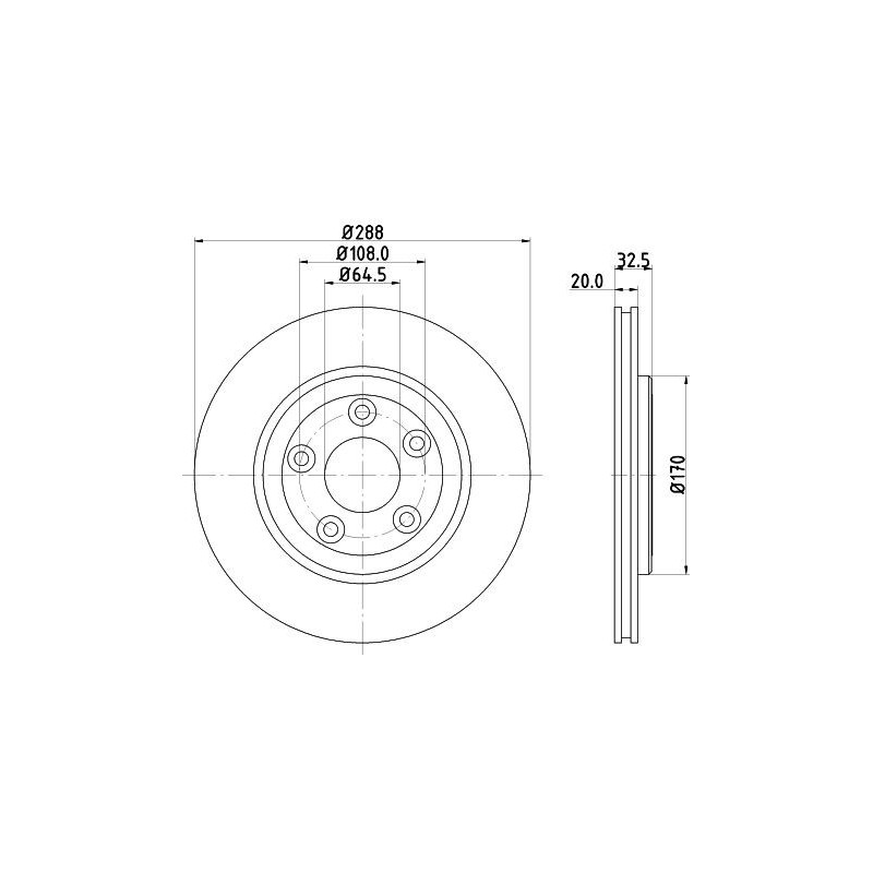 Disco freno asse posteriore - HELLA