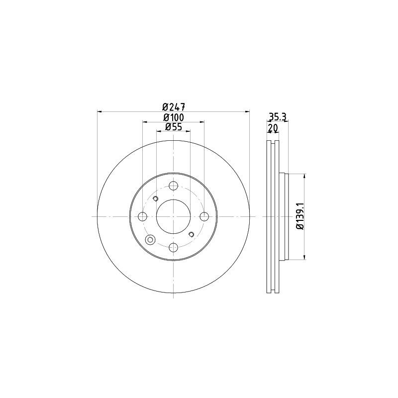 Disco freno asse anteriore - HELLA