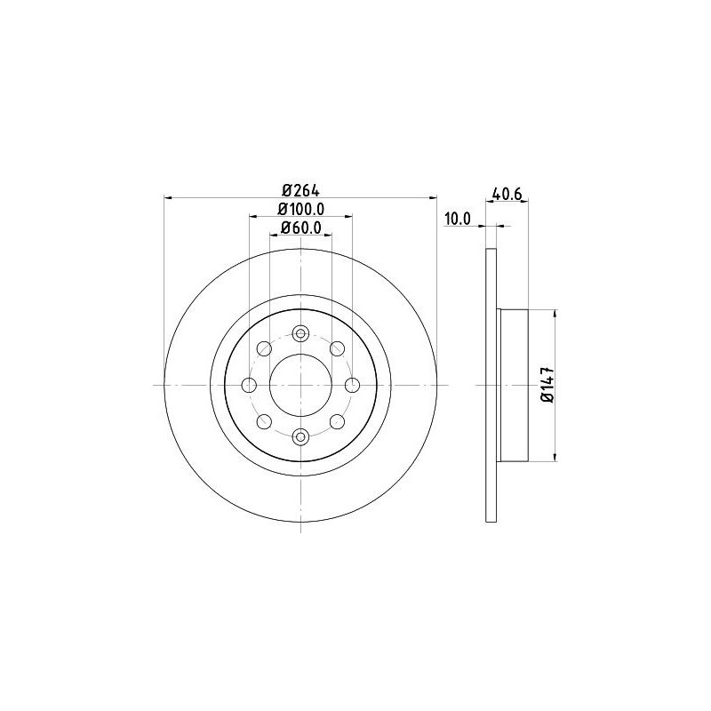 Disco freno asse posteriore - HELLA