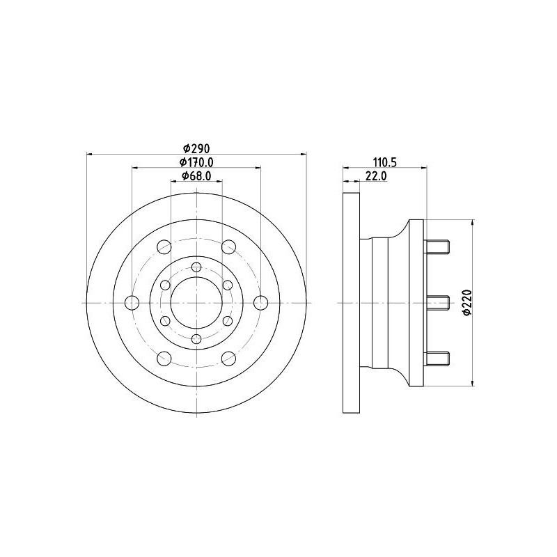 Disco freno asse anteriore - HELLA